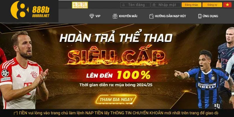 Chơi game thể thao nhận khuyến mãi hoàn trả 100%